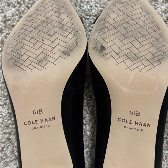 Cole Haan Black Heels with Gold Accent - Picture 5 of 6
